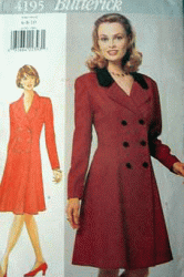 4195 FIT FLARE 2 BREASTED COLLAR LS DRESS LENGTHS PATTERN 6-10
